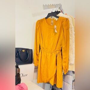 Michael Kors dress size small yellow marigold color